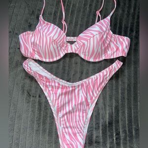 SHEIN Pink Zebra Print Bikini